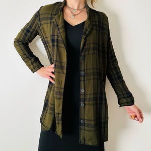 Zara Premium olive Plaid blazer dress